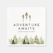 JENNA Rustic Waterverf Pine Tree Baby shower Servet (Voorkant)