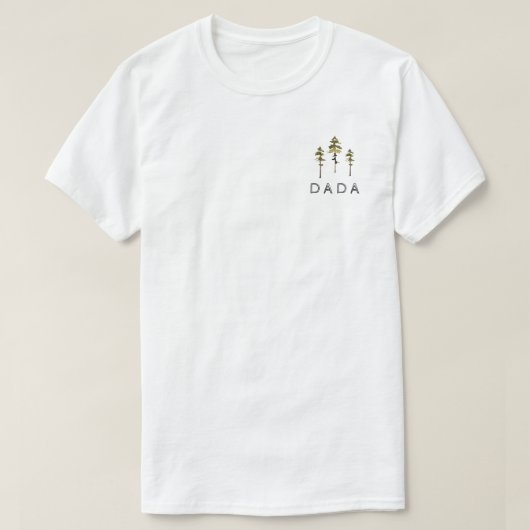 JENNA Rustic Waterverf Pine Tree Dada T-shirt (Design voorkant)