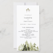 JENNA Rustic Waterverf Pine Tree-programma Bedankkaart (Voorkant)