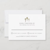 JENNA Rustic Waterverf Pine Tree RSVP-kaart Kaart (Voorkant)