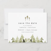 JENNA Rustic Waterverf Pine Tree Save the Date Kaart (Voorkant)
