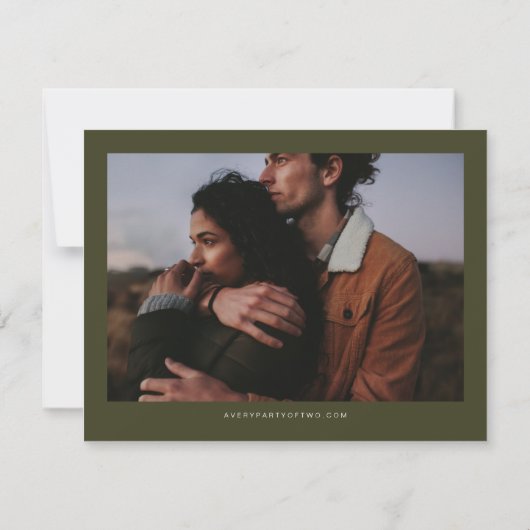 JENNA Rustic Waterverf Pine Tree Save the Date Kaart (Achterkant)