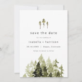 JENNA Rustic Waterverf Pine Tree Save the Date Kaart (Voorkant)