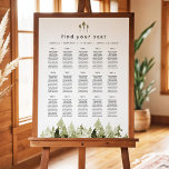 JENNA Rustic Waterverf Pine Tree Seating Chart Poster<br><div class="desc">Dit zitplaatskaartje is voorzien van rotte waterverven en een bohemen handgeschreven lettertype. Dit diagram bevat 15 tabellen van 11 voor in totaal 165 gasten. Pas verder aan door de grootte te veranderen en extra lijsten toe te voegen zoals nodig.</div>
