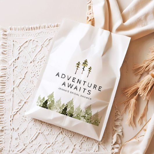 JENNA Rustic Waterverf Pine Tree Vrijgezellenfeest Bedankzakje