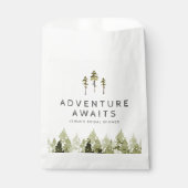 JENNA Rustic Waterverf Pine Tree Vrijgezellenfeest Bedankzakje (Voorkant)