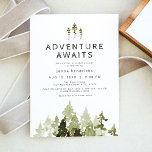 JENNA Rustic Waterverf Pine Tree Vrijgezellenfeest Kaart<br><div class="desc">Deze korte doucheuitnodiging is voorzien van bijtende waterverf dennenbomen en een bohemen handgeschreven lettertype. Bewerk eenvoudig alle formuleringen op deze uitnodiging om beter aan uw behoeften te voldoen. Dit vrijgezellenfeest nodigt u uit is de perfecte aanvulling op uw bergachtige of bosrijke evenement.</div>