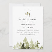 JENNA Rustic Waterverf Pine Tree Vrijgezellenfeest Kaart (Voorkant)