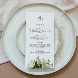 JENNA Rustic Waterverf Pine Tree Wedding Menu