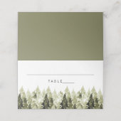 JENNA Rustic Waterverf Pines Tented Place Card Plaatskaartje (Buitenkant ongevouwen)