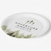 JENNA Rustieke Waterverf Dennenboom Bruidsdouche Papieren Bordje (Gekanteld)