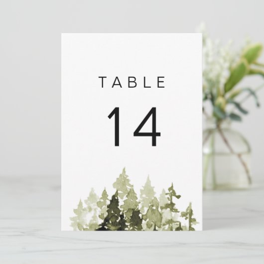 JENNA Rustieke Waterverf Dennenboom Tafelnummers (Staand voorkant)