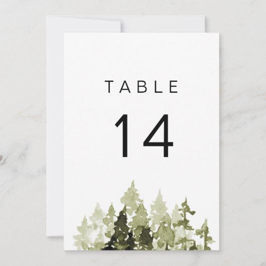 JENNA Rustieke Waterverf Dennenboom Tafelnummers (Achterkant)
