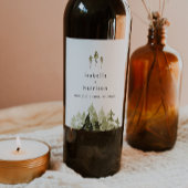 JENNA Rustige Waterverf Pine Tree Label Wijn Etiket