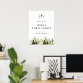 JENNA Rustische Dennenboom Bruidsbruiloft Welkom Poster (Thuiskantoor)