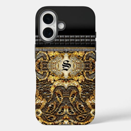 Jenner Elegant Patroon Monogram Case-Mate iPhone Case (Achterkant)
