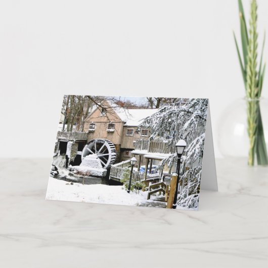 Jenney Grist Mill in Plymouth, MA Feestdagen Kaart (Voorkant)