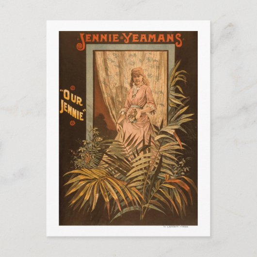 Jennie Yeamans "Our Jennie" Play Poster Briefkaart (Voorkant)