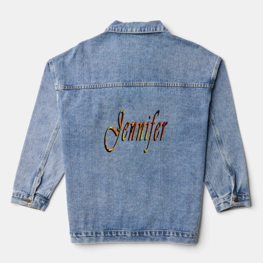 "Jennifer" Bloem Jennifer Naam Ontwerp, Denim Jacket (Achterkant)