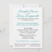 Jennifer EMERALD WATERS Belize receptie (linnen) Kaart (Achterkant)