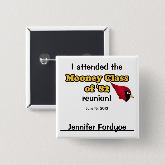 Jennifer Fordyce Vierkante Button 5,1 Cm (Voorkant /achterkant)