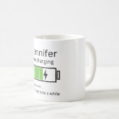 Jennifer is het opladen van gepersonaliseerde aang koffiemok (Voorkant rechts)