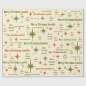 Jennifer Mideeuw Retro Merry Kerstmis Cadeaupapier (Vlak)