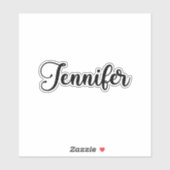 Jennifer Naam - Handgeschreven kalligrafie Sticker (Vel)