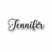 Jennifer Naam - Handgeschreven kalligrafie Sticker (Voorkant)