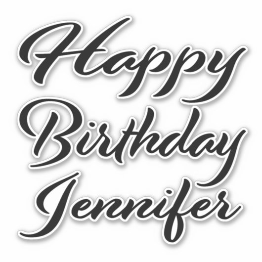 Jennifer Name Vorname black Sticker Geburtstag (Voorkant)