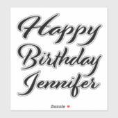 Jennifer Name Vorname black Sticker Geburtstag (Vel)