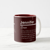 Jennifer Personalized Girl Name Meaning Coffee Mug Tweekleurige Koffiemok (Voorkant rechts)