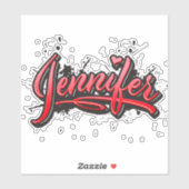 Jennifer red Heart Graffiti Aufkleber Sticker (Vel)