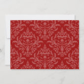 Jennifer Red Velvet Damask Invitation Kaart (Achterkant)