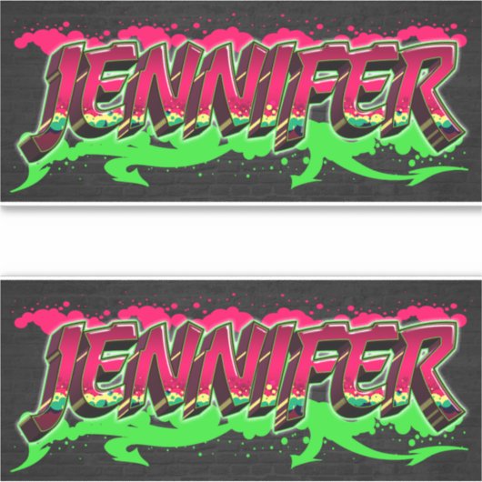 Jennifer Vorname Name Graffiti Aufkleber Sticker (Voorkant)