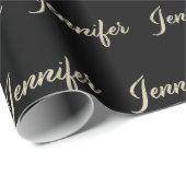 Jennifer white gold Handwriting Geschenkpapier Cadeaupapier (Rol Hoek)