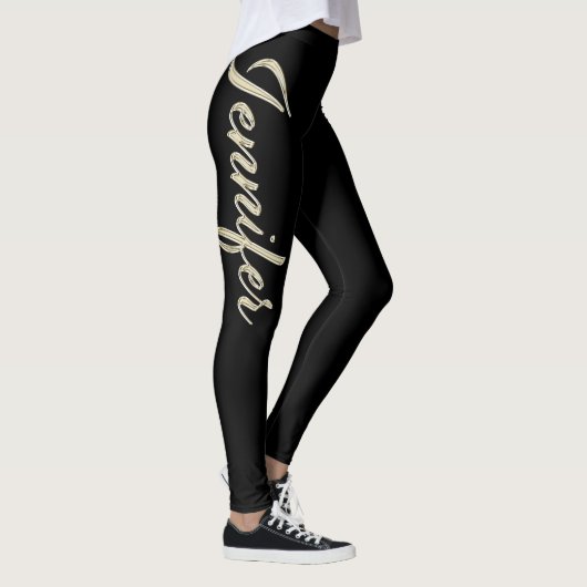 Jennifer white gold Handwriting Hose Leggings (Rechts)