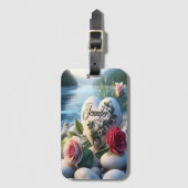 Jennifer's hart bij de rivier bagagelabel (Voorkant (verticaal))