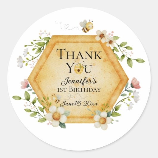 Jennifer's Sweet to Bee One Favor Label (Voorkant)