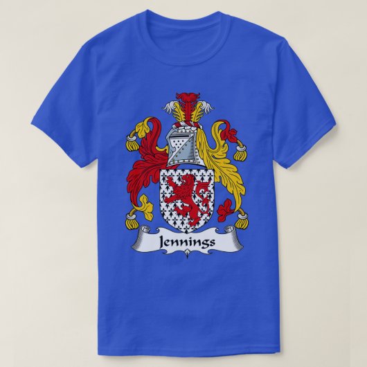 Jennings Coat of Arms Jennings Family Crest T-shirt (Design voorkant)
