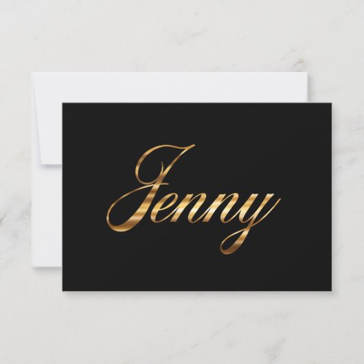 Jenny gold Design Lettering Karte (Voorkant)