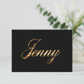 Jenny gold Design Lettering Karte (Staand voorkant)