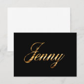 Jenny gold Design Lettering Karte (Voorkant / Achterkant)
