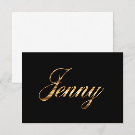 Jenny gold Design Lettering Karte (Voorkant / Achterkant)