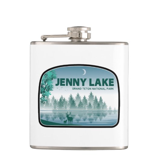 Jenny Lake Grand Teton Nationaal Park Herten Heupfles (Voorkant)