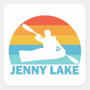 Jenny Lake Grand Teton Nationaal Park Kajak Vierkante Sticker