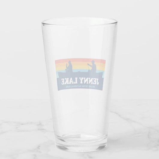 Jenny Lake Grand Teton National Park Canoe Glas (Achterkant)