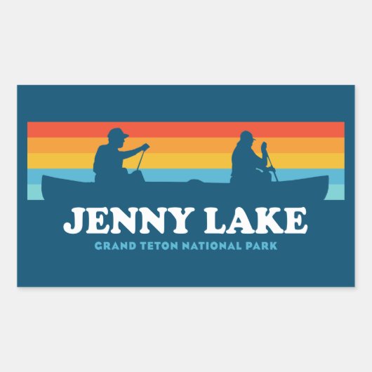 Jenny Lake Grand Teton National Park Canoe Rechthoekige Sticker (Voorkant)