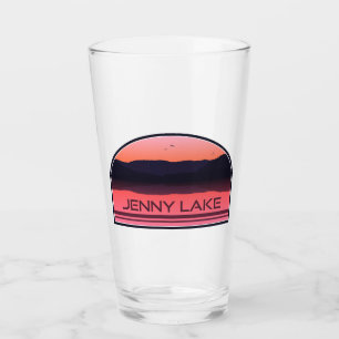 Jenny Lake Grand Teton National Park Red Sunrise Glas