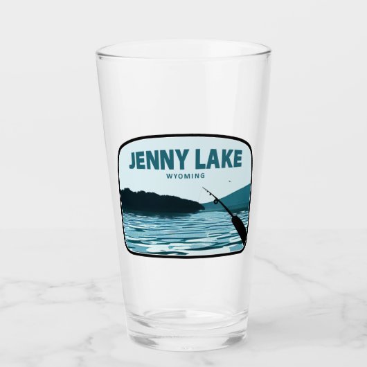 Jenny Lake Wyoming Gevist Rod Glas (Voorkant)